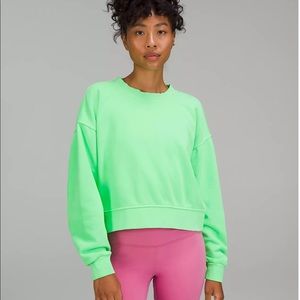 Lulu Cropped Oversized Sweatshirt (Washed Orange)